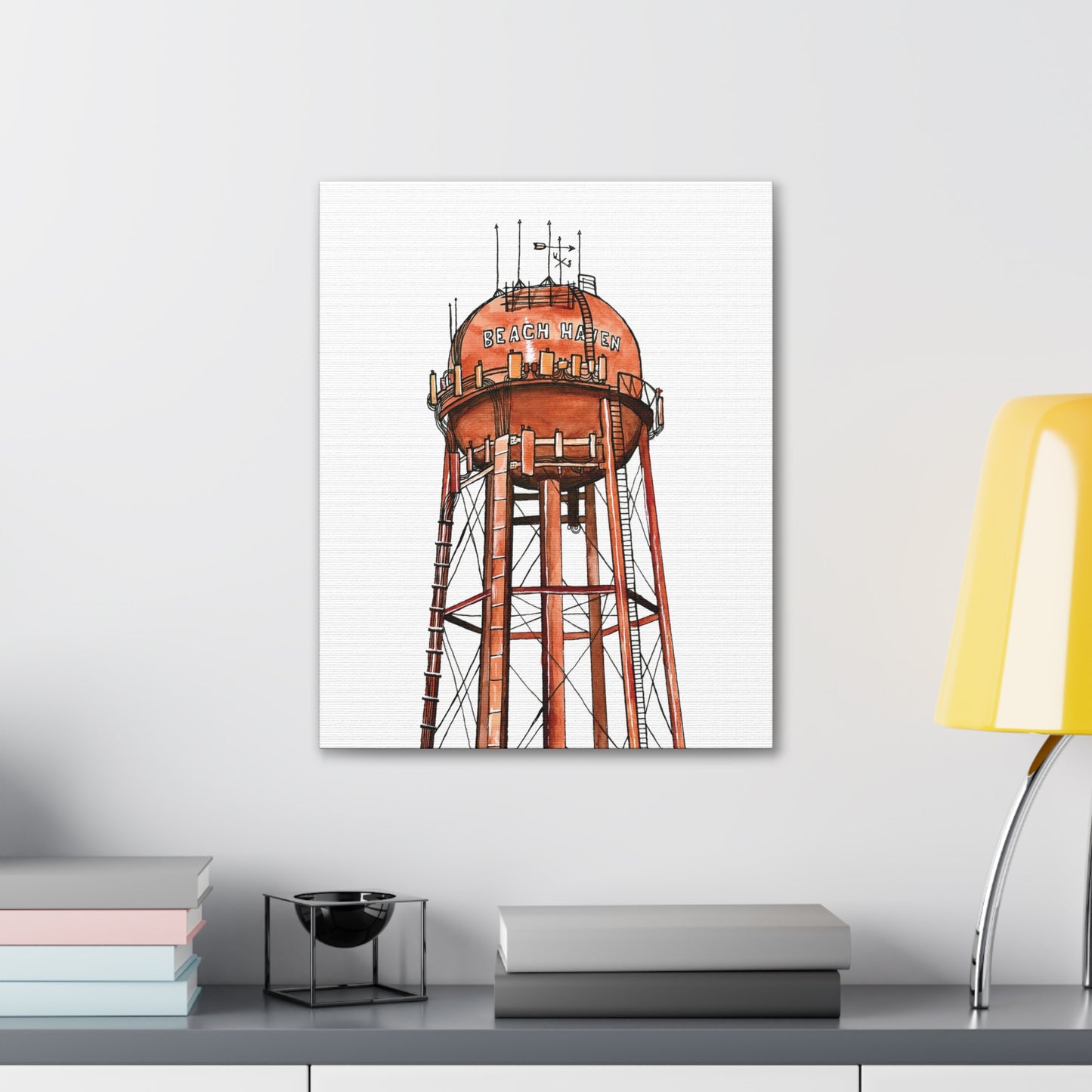 Beach Haven Water Tower Canvas Art Print