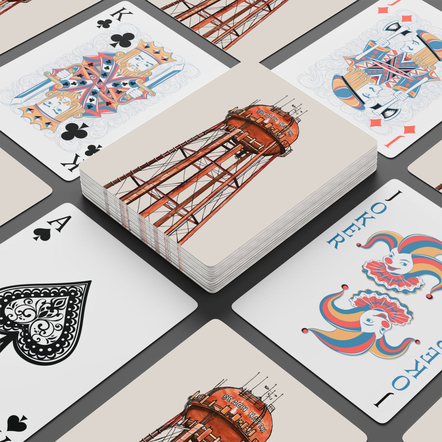 Beach Haven Water Tower Playing Cards