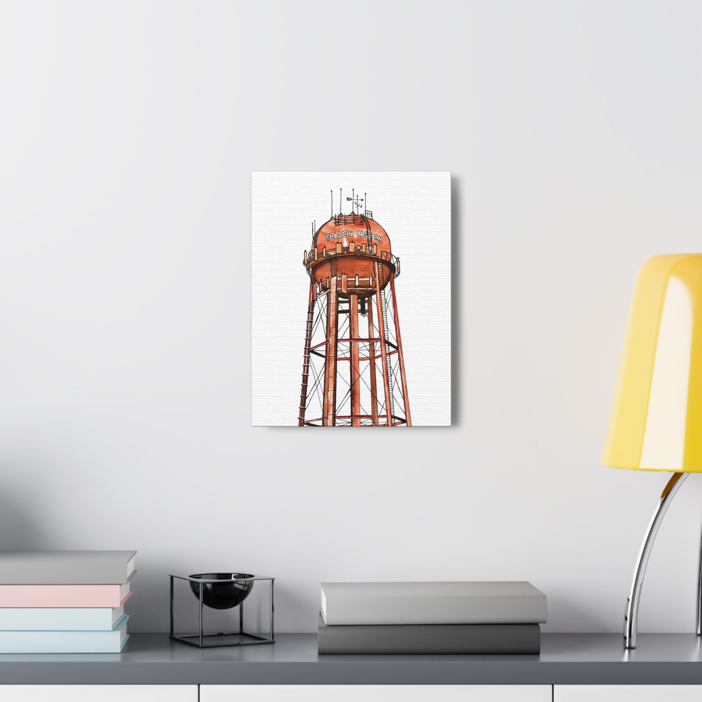 Beach Haven Water Tower Canvas Art Print