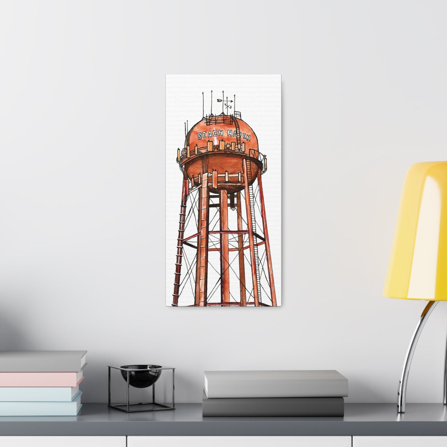 Beach Haven Water Tower Canvas Art Print