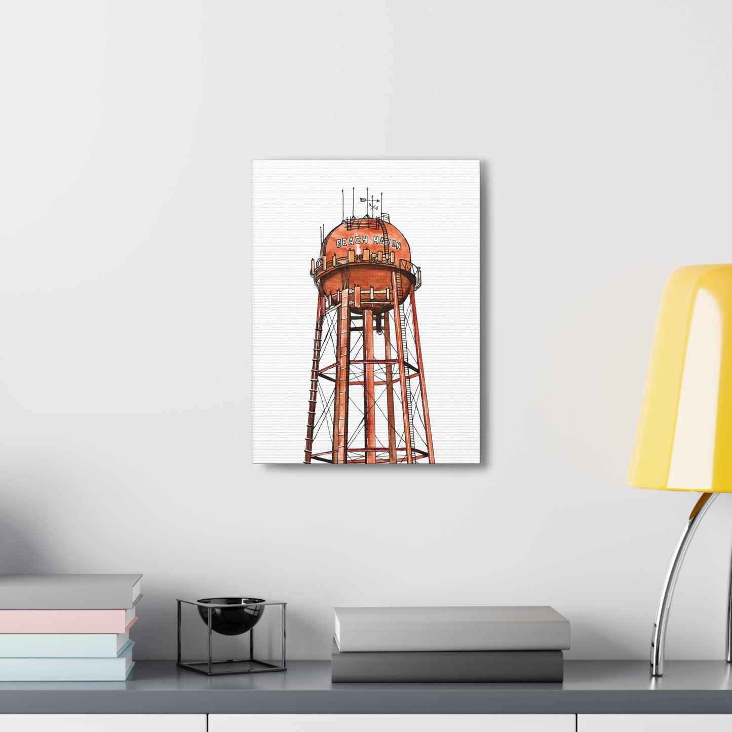 Beach Haven Water Tower Canvas Art Print