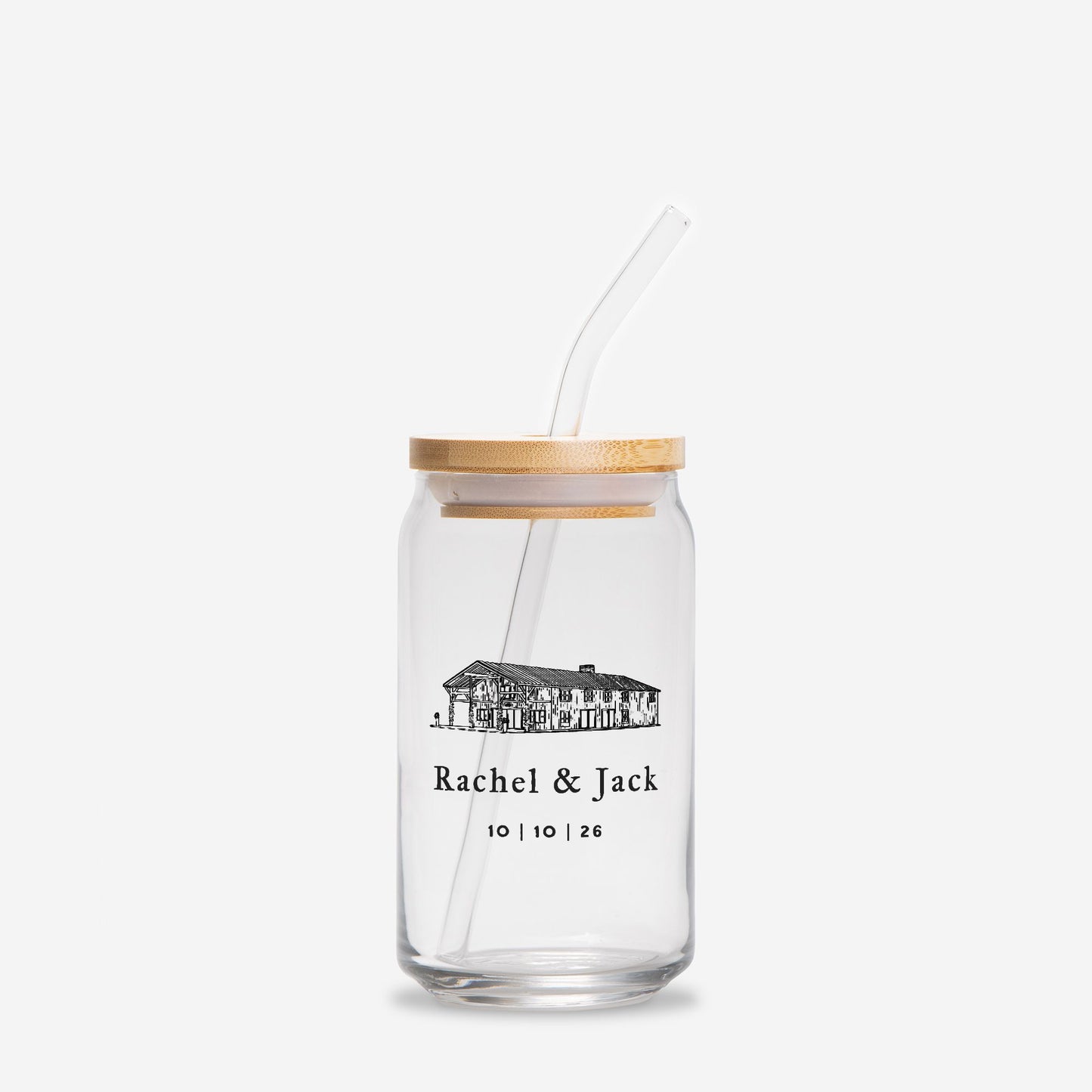 Custom Wedding Glass Can