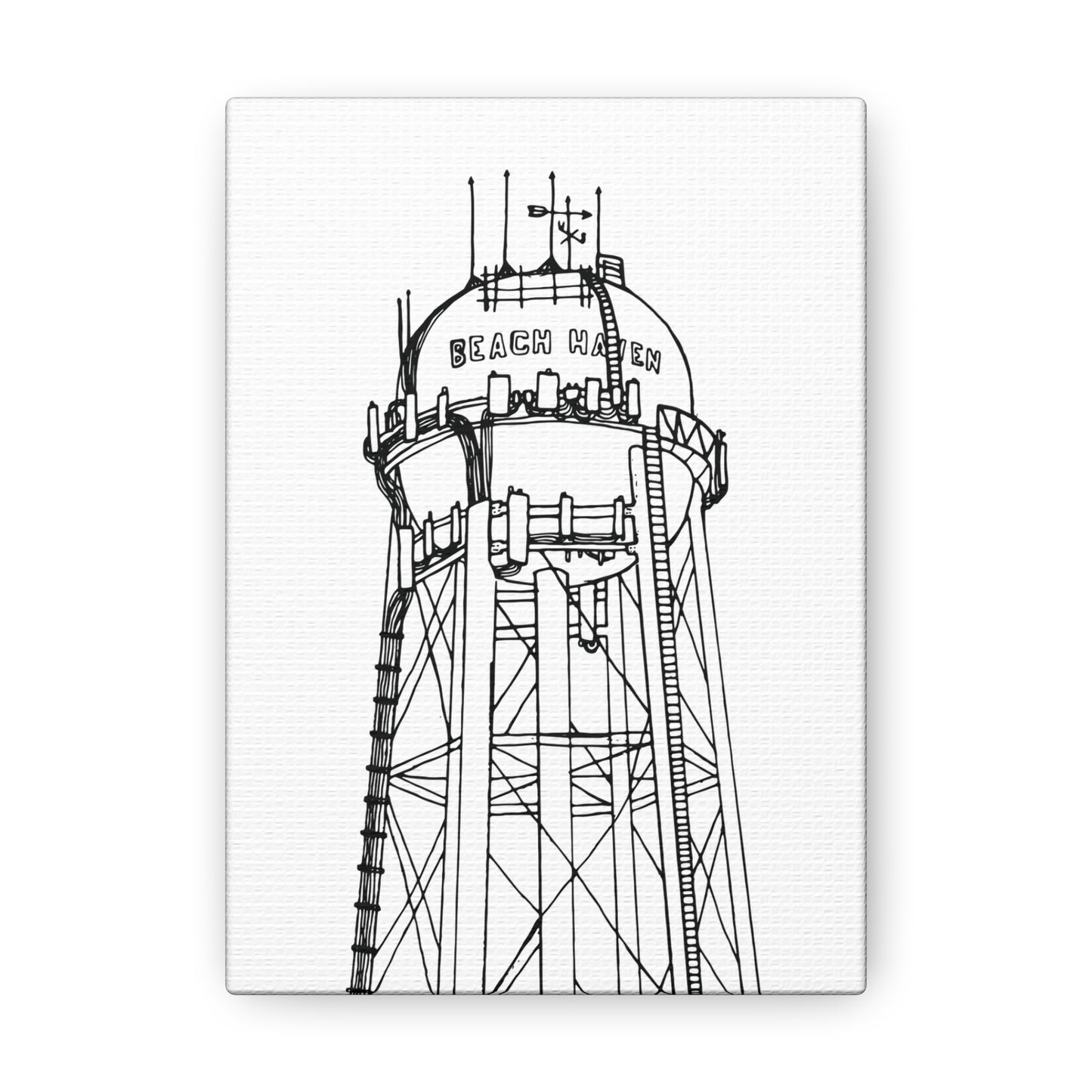 Beach Haven Water Tower Canvas Art Print