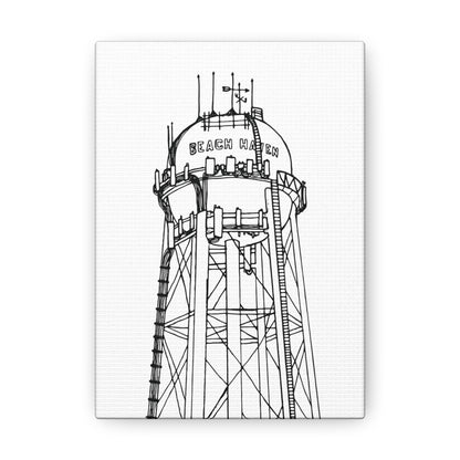 Beach Haven Water Tower Canvas Art Print