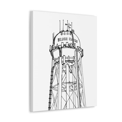 Beach Haven Water Tower Canvas Art Print