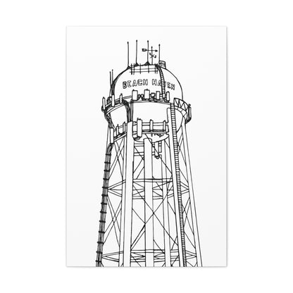 Beach Haven Water Tower Canvas Art Print