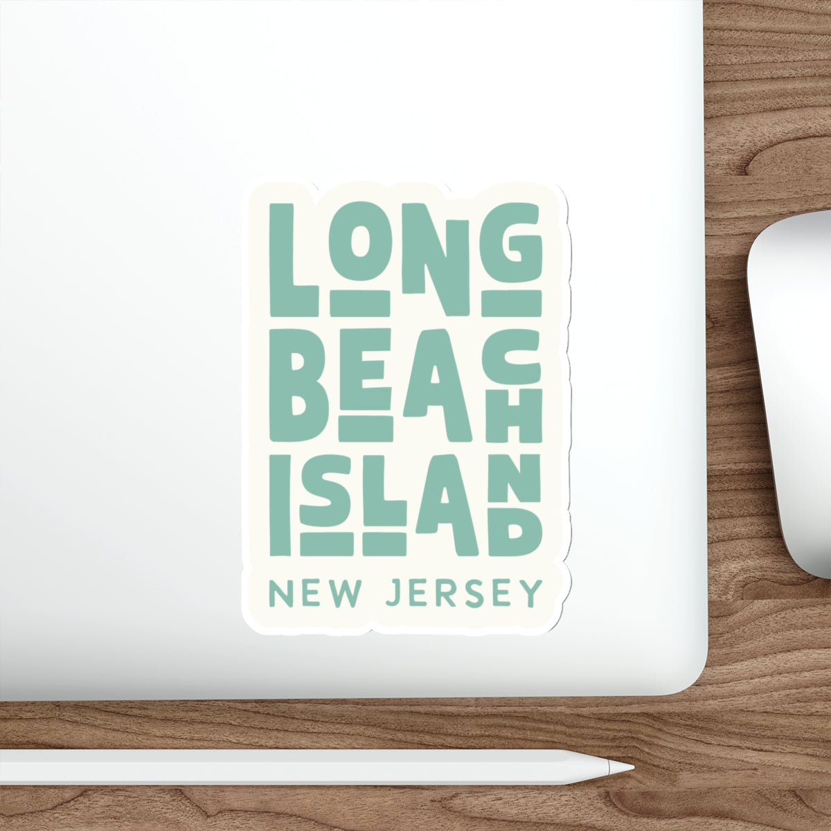 Retro LBI Die-Cut Sticker Sand