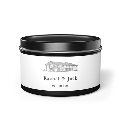 Custom Wedding Tin Candles