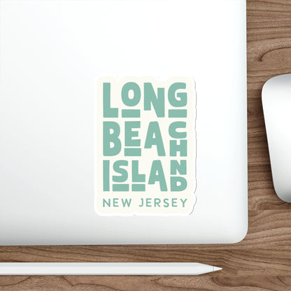 Retro LBI Die-Cut Sticker Sand