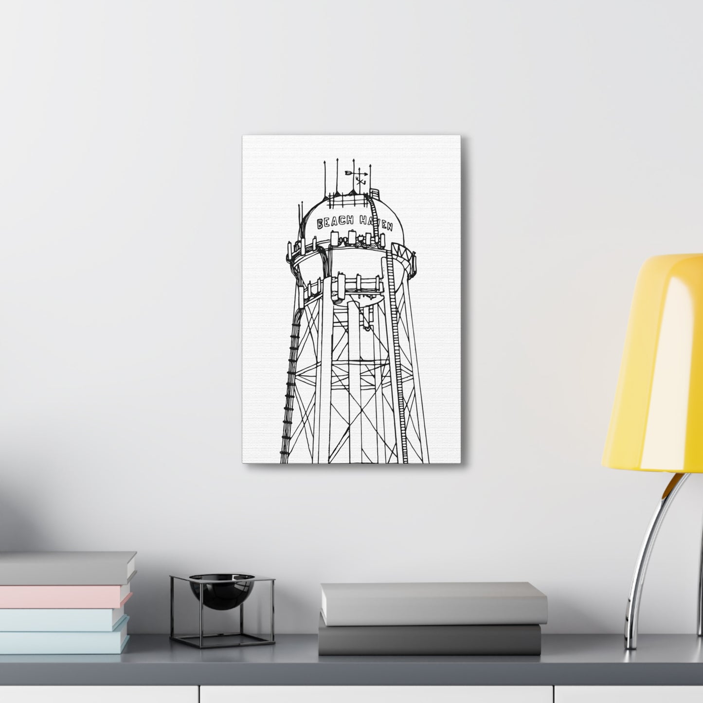 Beach Haven Water Tower Canvas Art Print