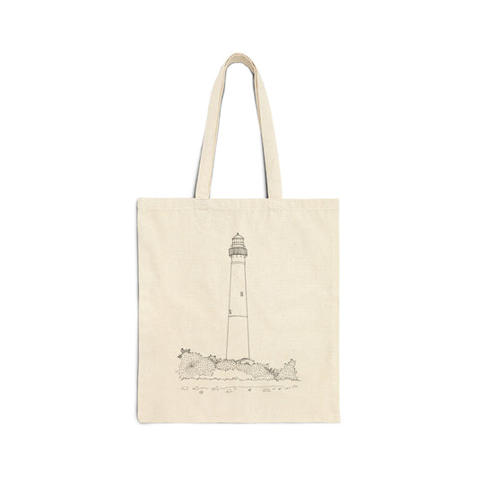 Barnegat Lighthouse Cotton Canvas Tote Bag