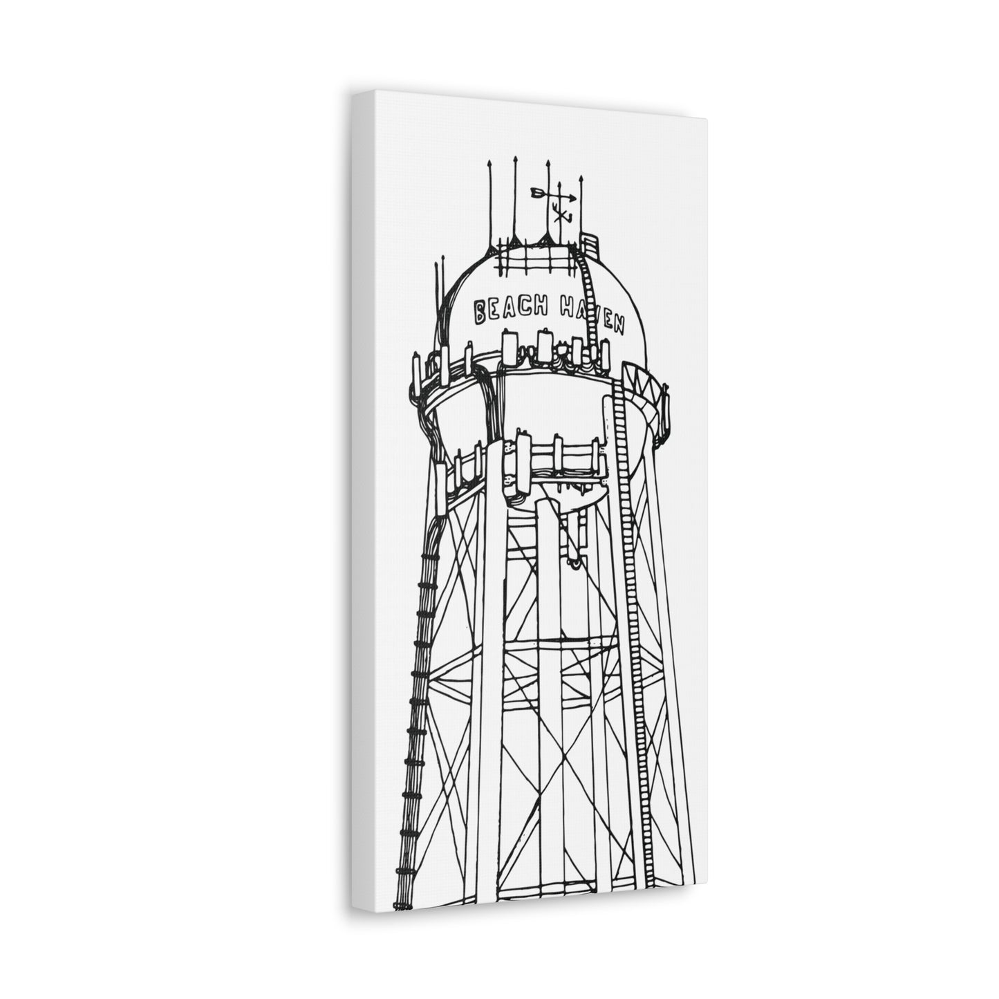 Beach Haven Water Tower Canvas Art Print