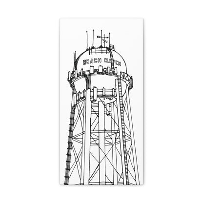 Beach Haven Water Tower Canvas Art Print