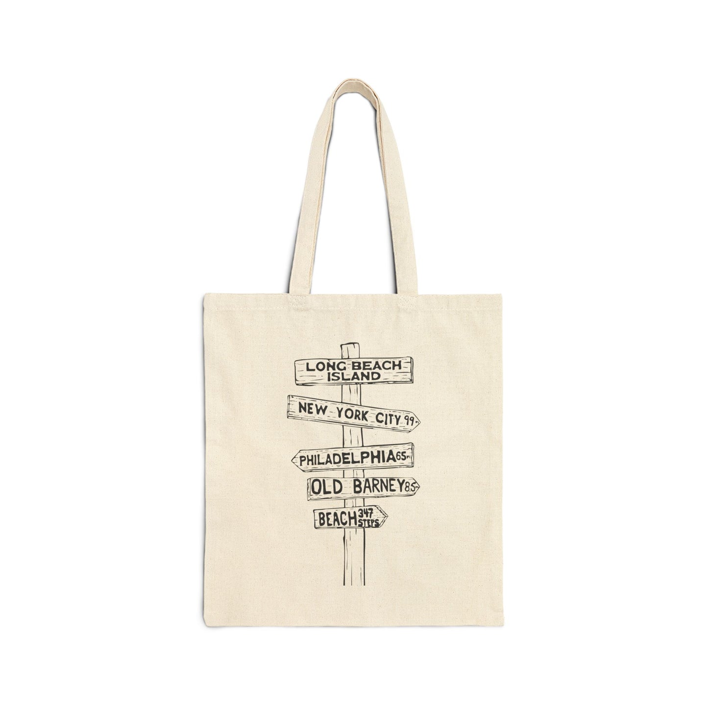 LBI Beach Sign Cotton Canvas Tote Bag