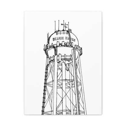 Beach Haven Water Tower Canvas Art Print