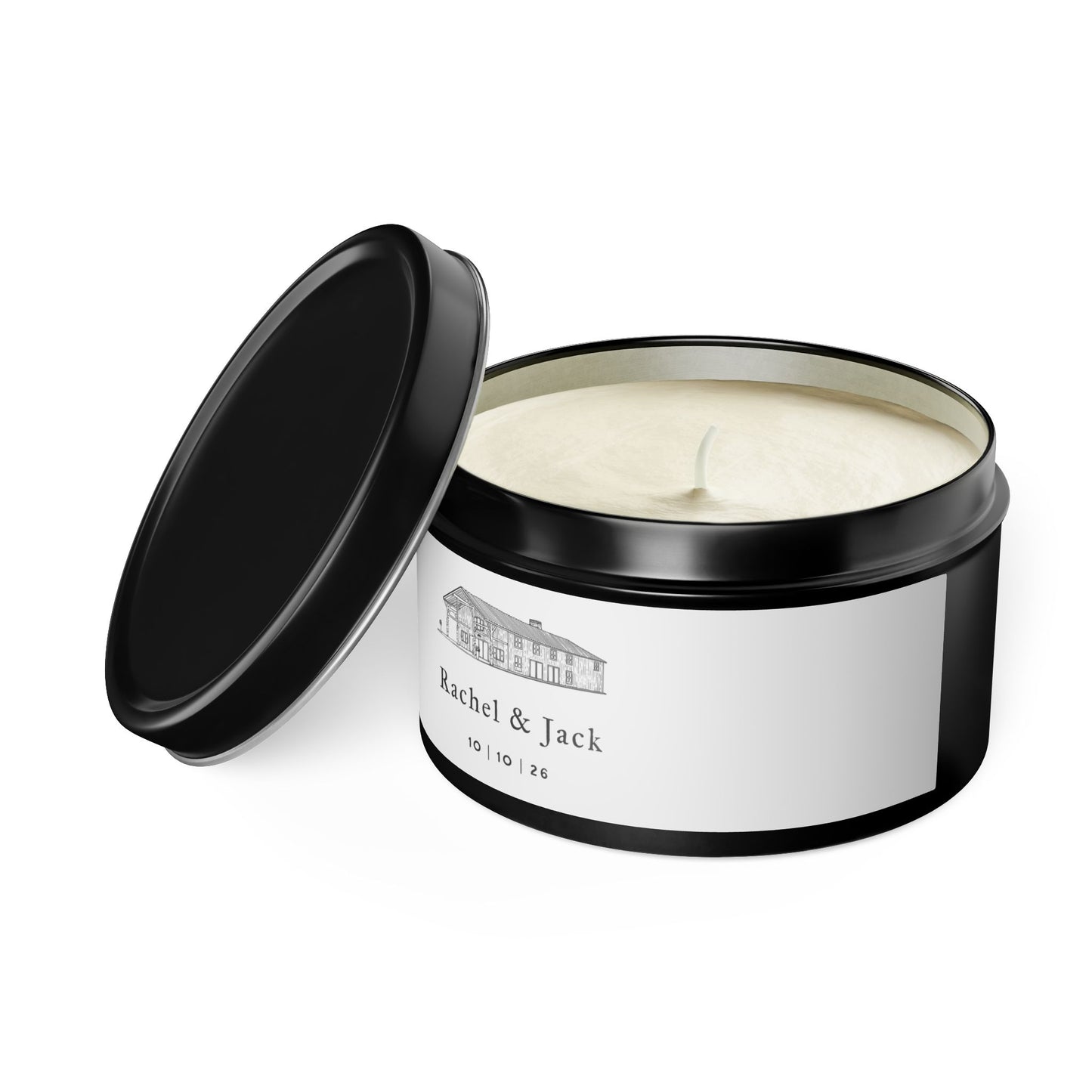 Custom Wedding Tin Candles