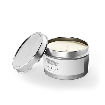 Custom Wedding Tin Candles