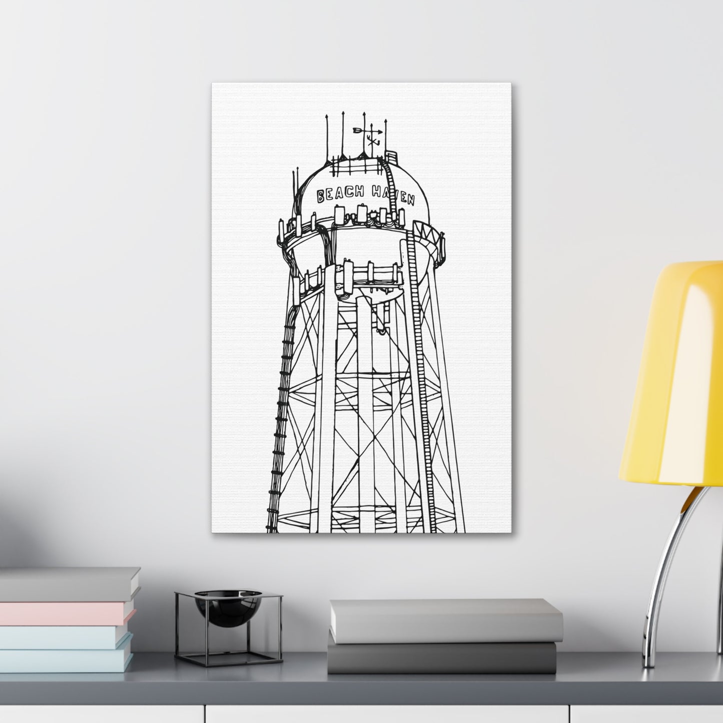 Beach Haven Water Tower Canvas Art Print