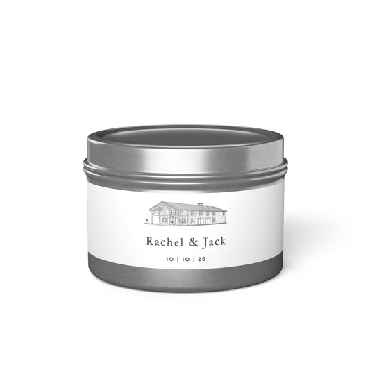 Custom Wedding Tin Candles