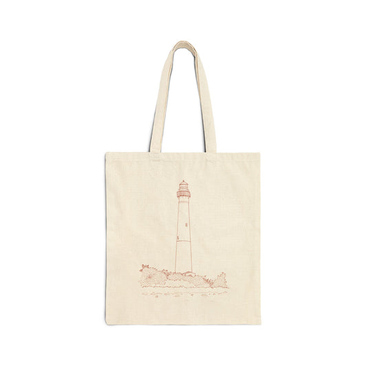 Barnegat Lighthouse Cotton Canvas Tote Bag