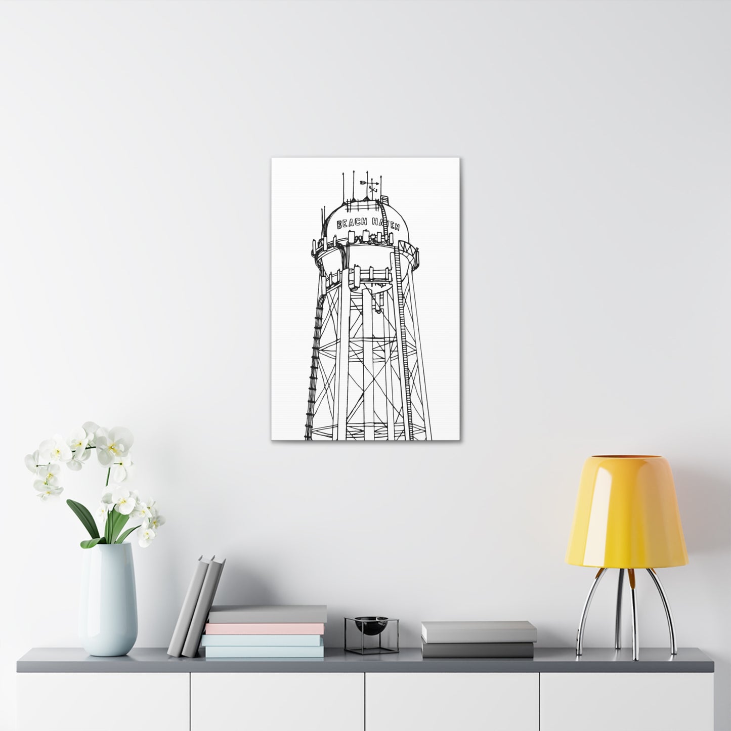 Beach Haven Water Tower Canvas Art Print