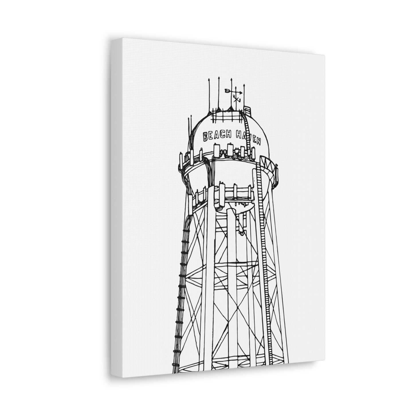 Beach Haven Water Tower Canvas Art Print