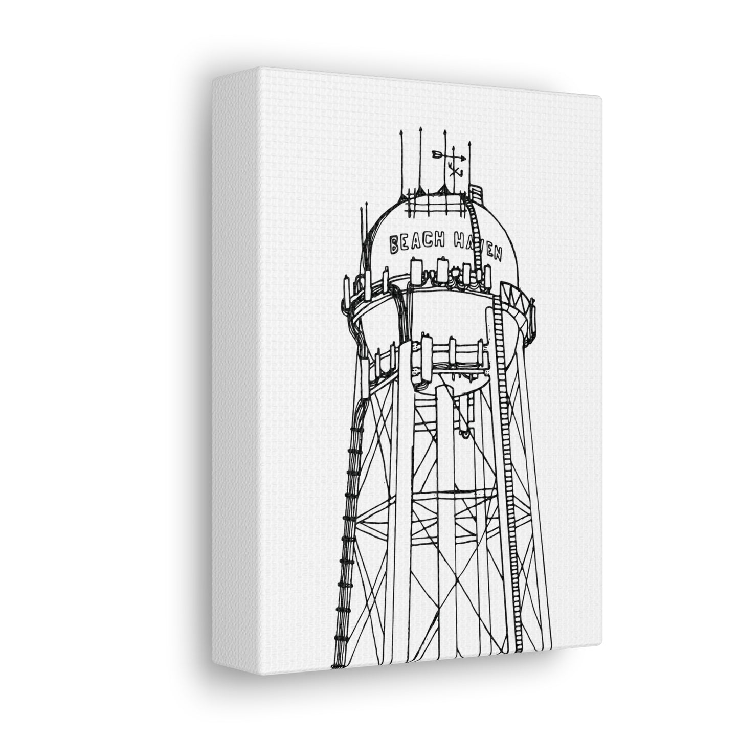 Beach Haven Water Tower Canvas Art Print