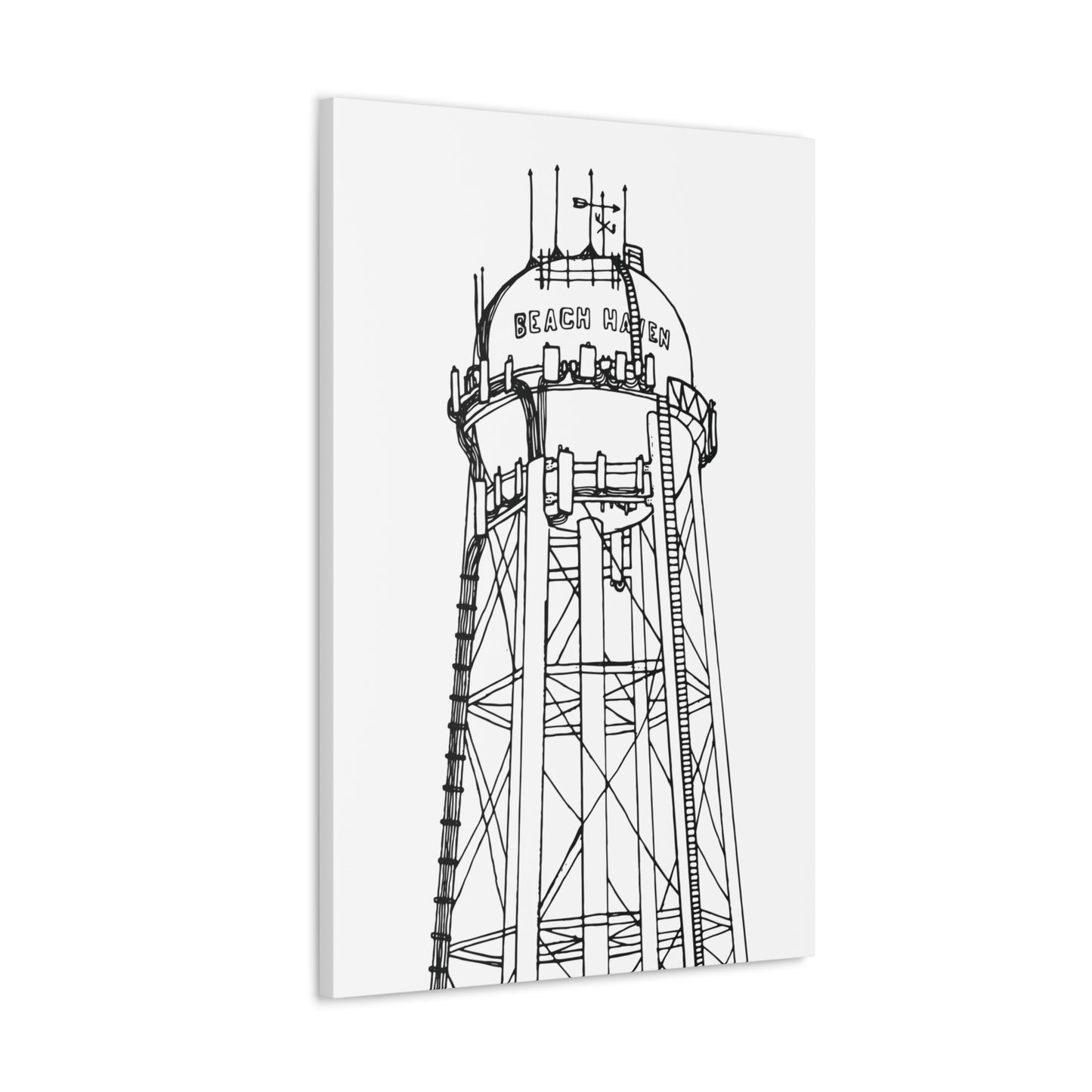 Beach Haven Water Tower Canvas Art Print