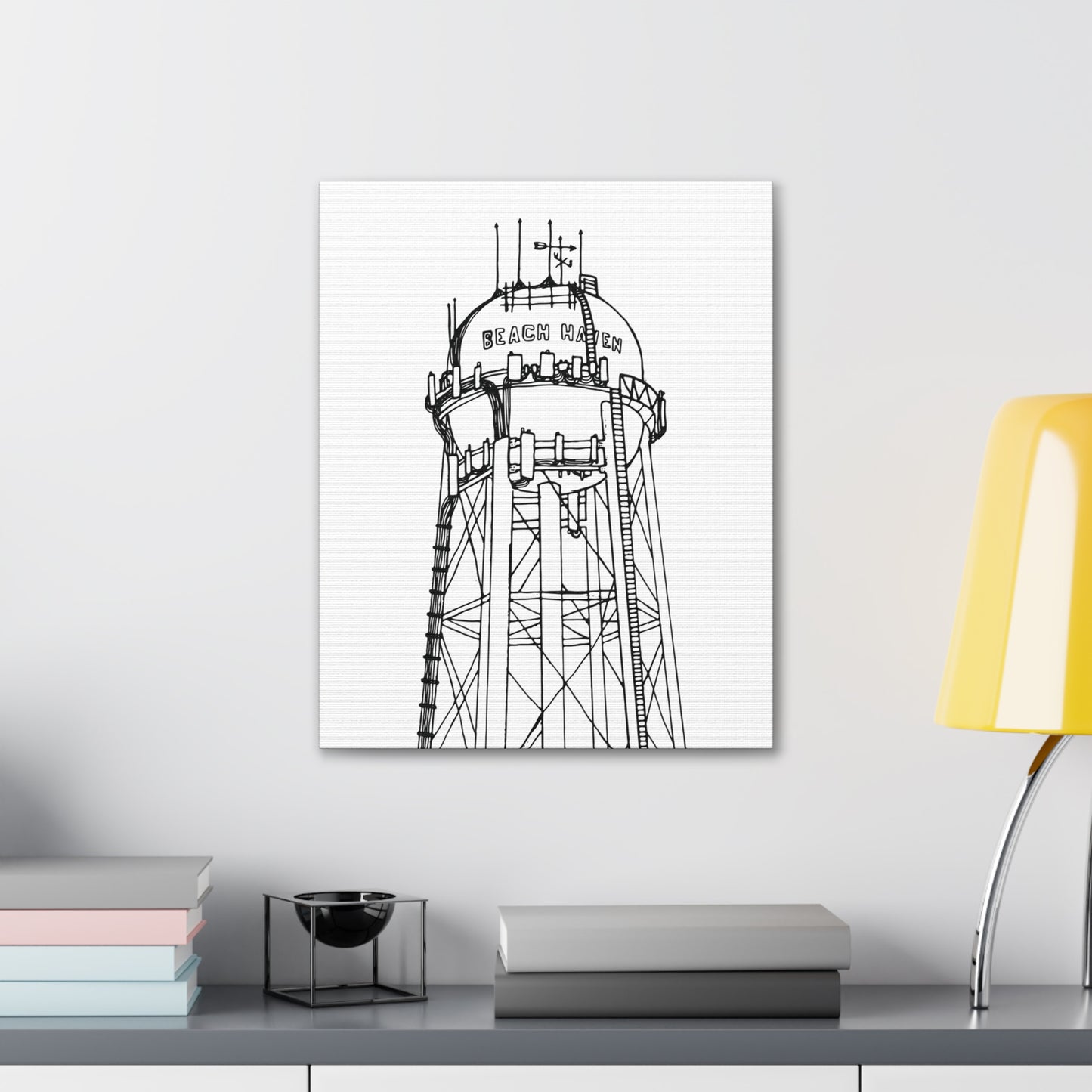 Beach Haven Water Tower Canvas Art Print