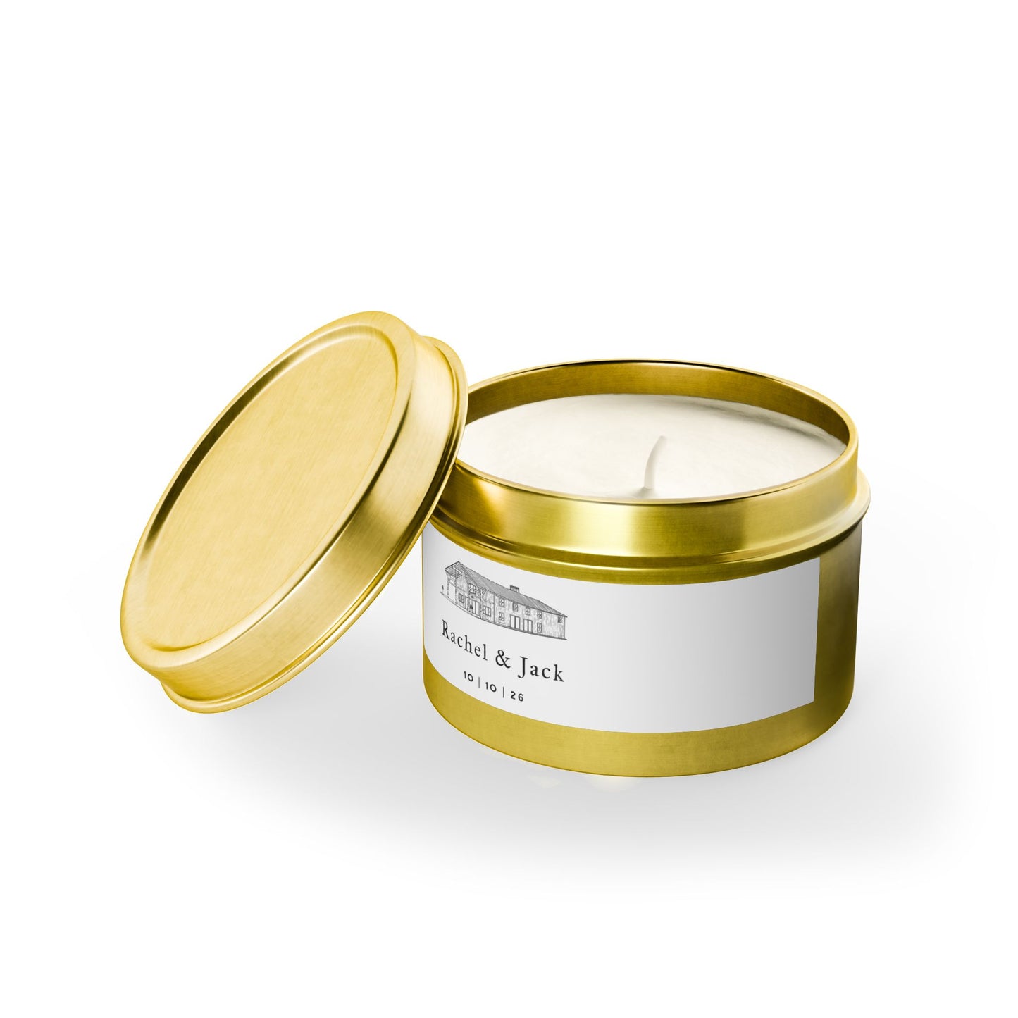 Custom Wedding Tin Candles