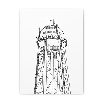 Beach Haven Water Tower Canvas Art Print