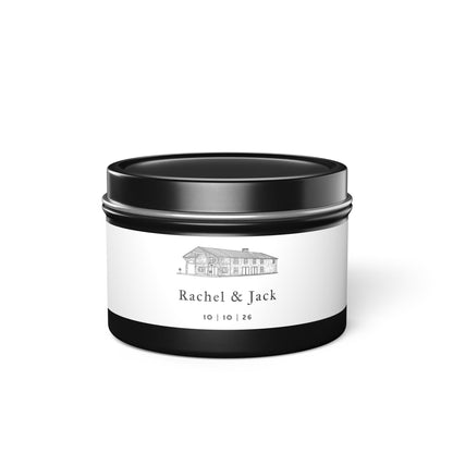 Custom Wedding Tin Candles