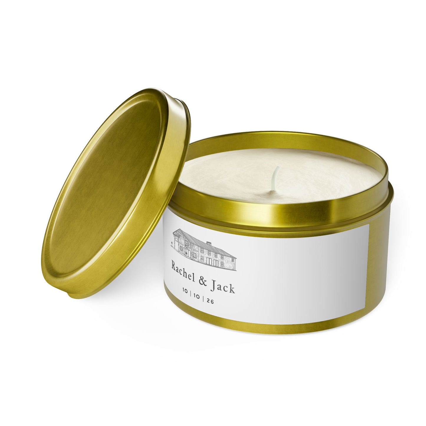 Custom Wedding Tin Candles