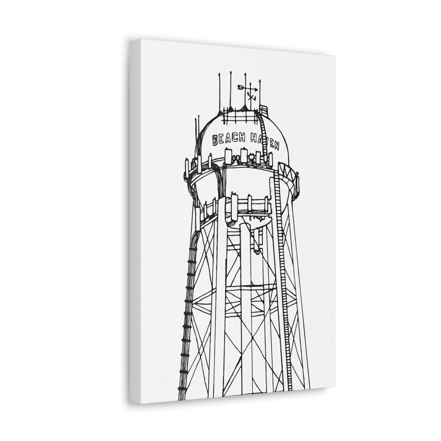 Beach Haven Water Tower Canvas Art Print