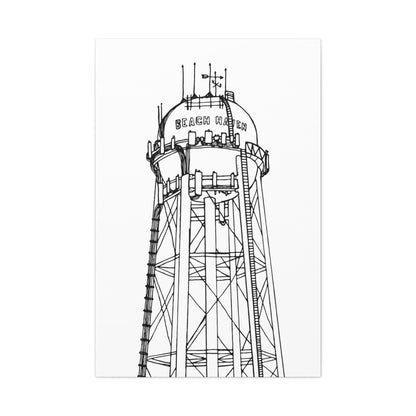 Beach Haven Water Tower Canvas Art Print