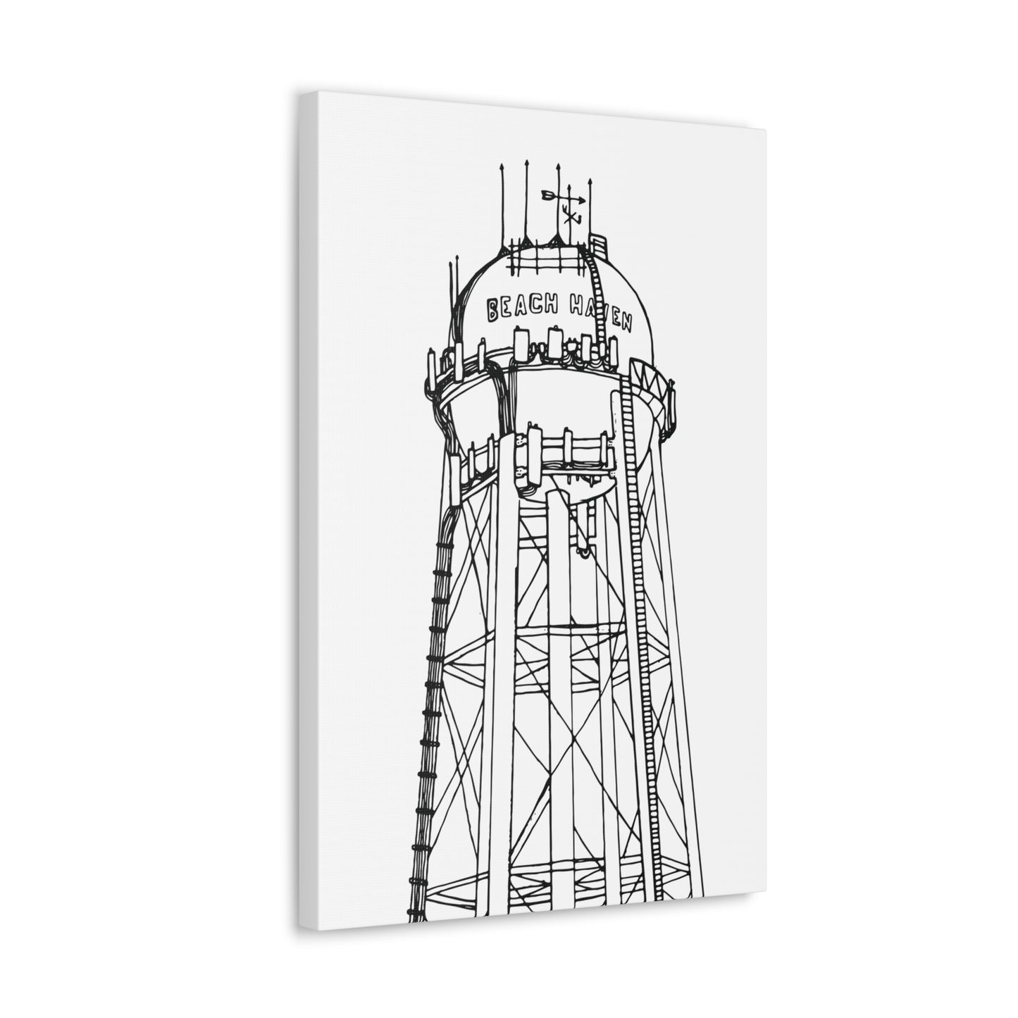 Beach Haven Water Tower Canvas Art Print