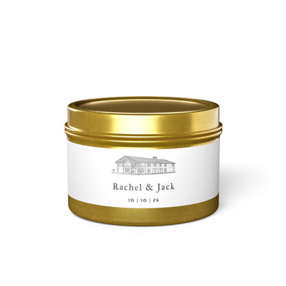 Custom Wedding Tin Candles