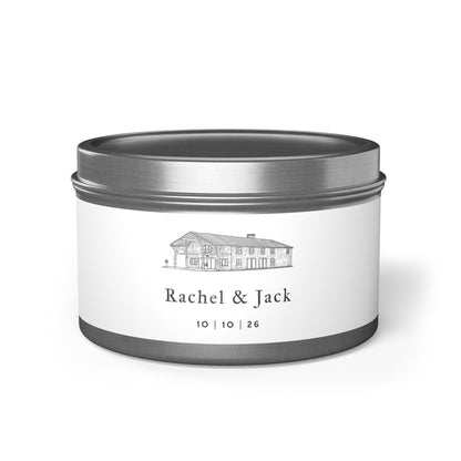 Custom Wedding Tin Candles