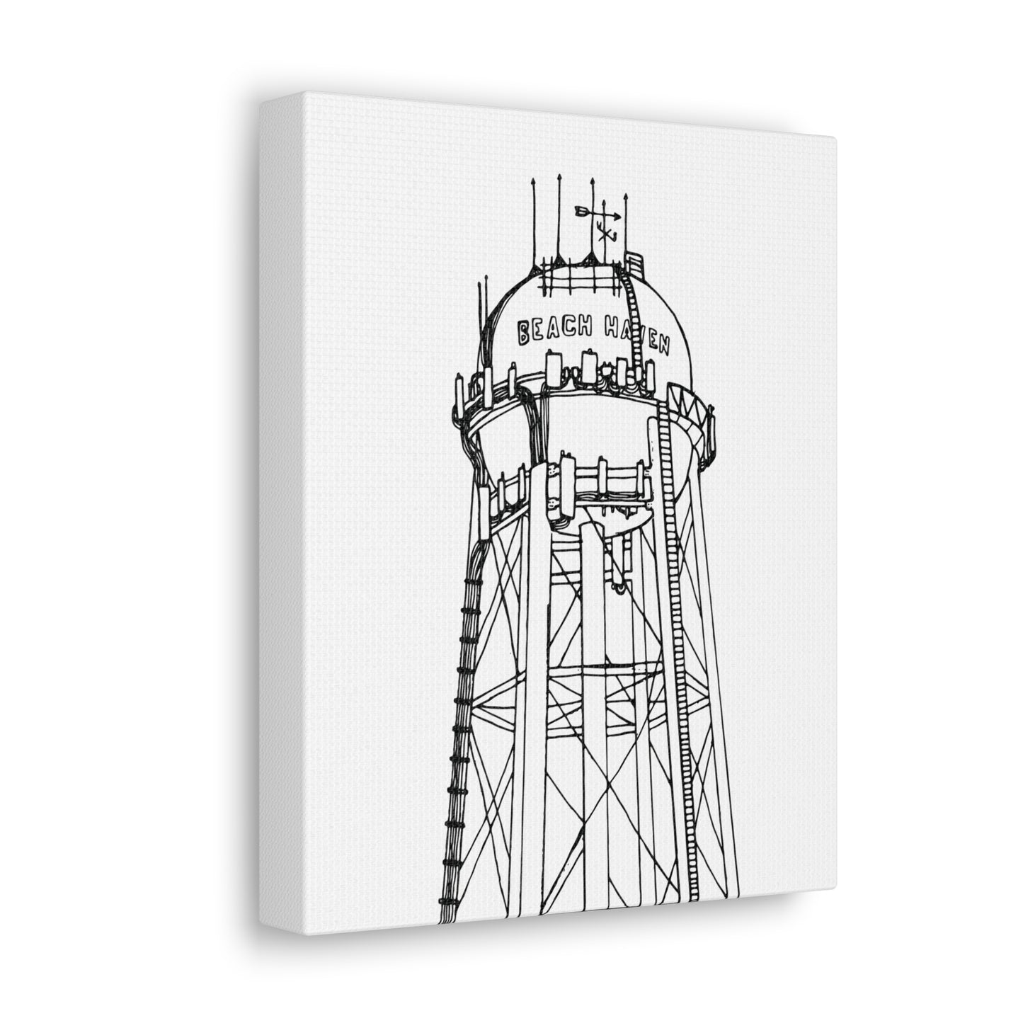 Beach Haven Water Tower Canvas Art Print