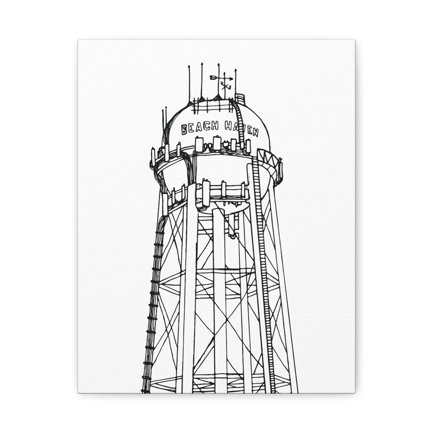 Beach Haven Water Tower Canvas Art Print