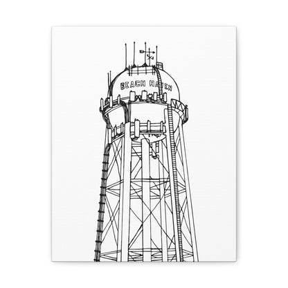 Beach Haven Water Tower Canvas Art Print