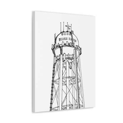 Beach Haven Water Tower Canvas Art Print