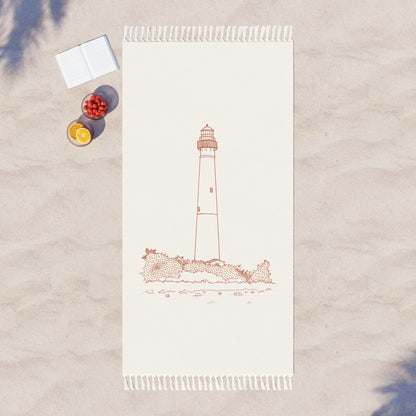 Barnegat Lighthouse Boho Beach Towel - Light