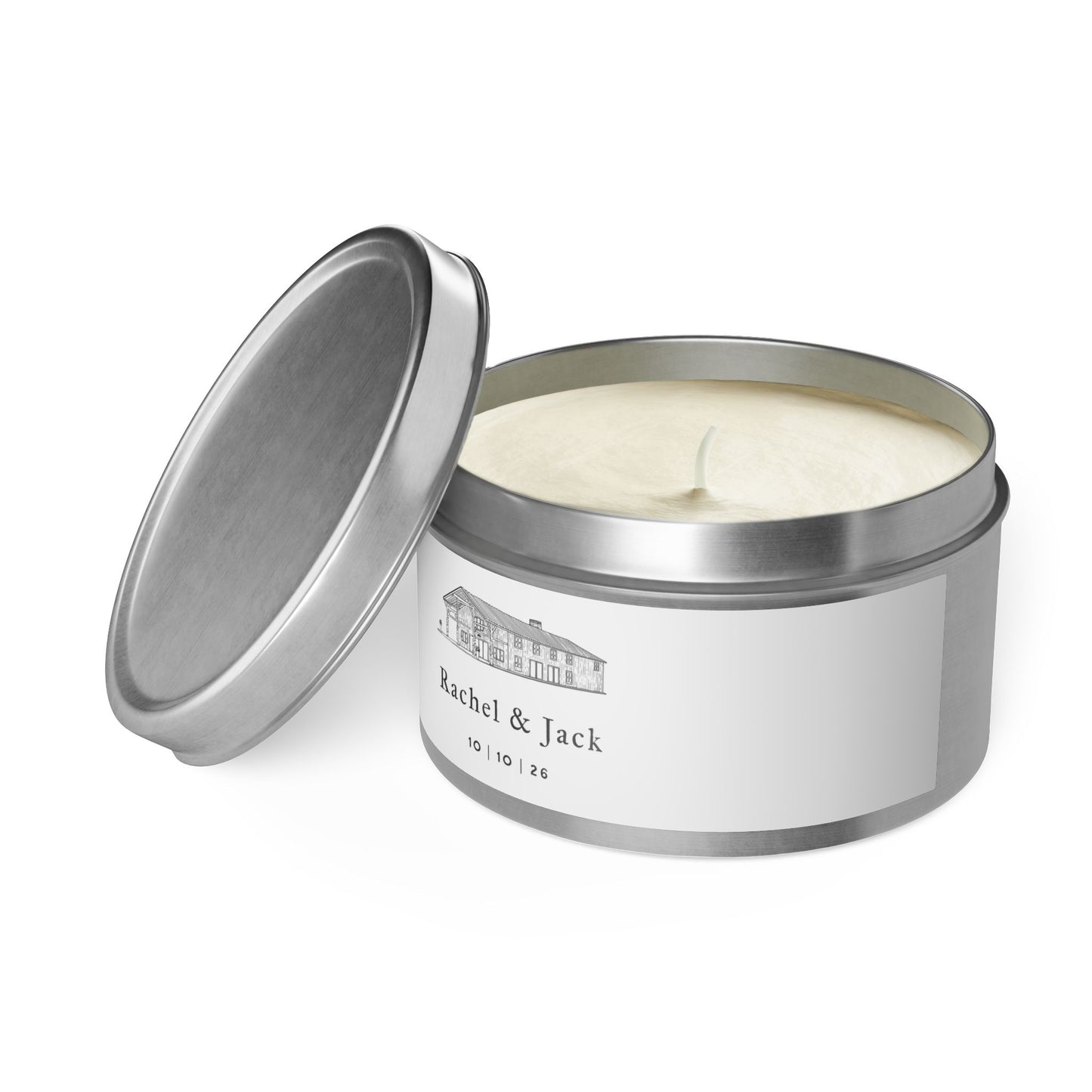Custom Wedding Tin Candles
