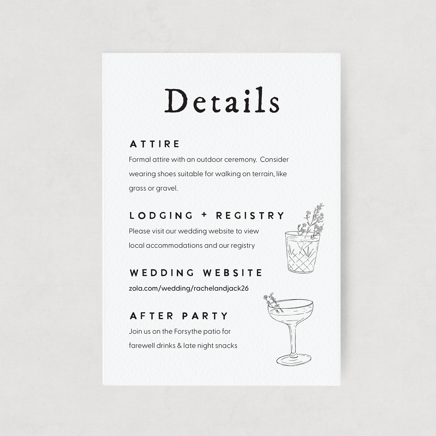 A6 Details Card