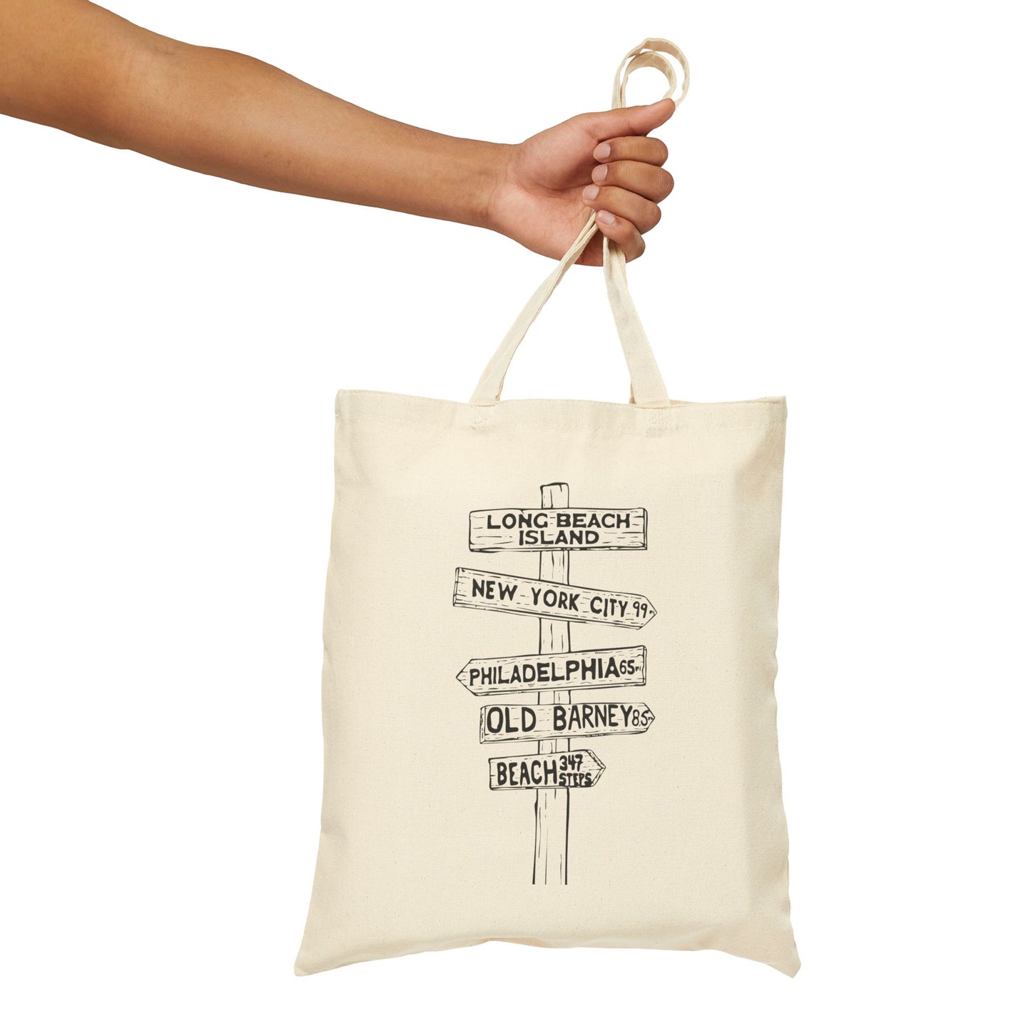 LBI Beach Sign Cotton Canvas Tote Bag