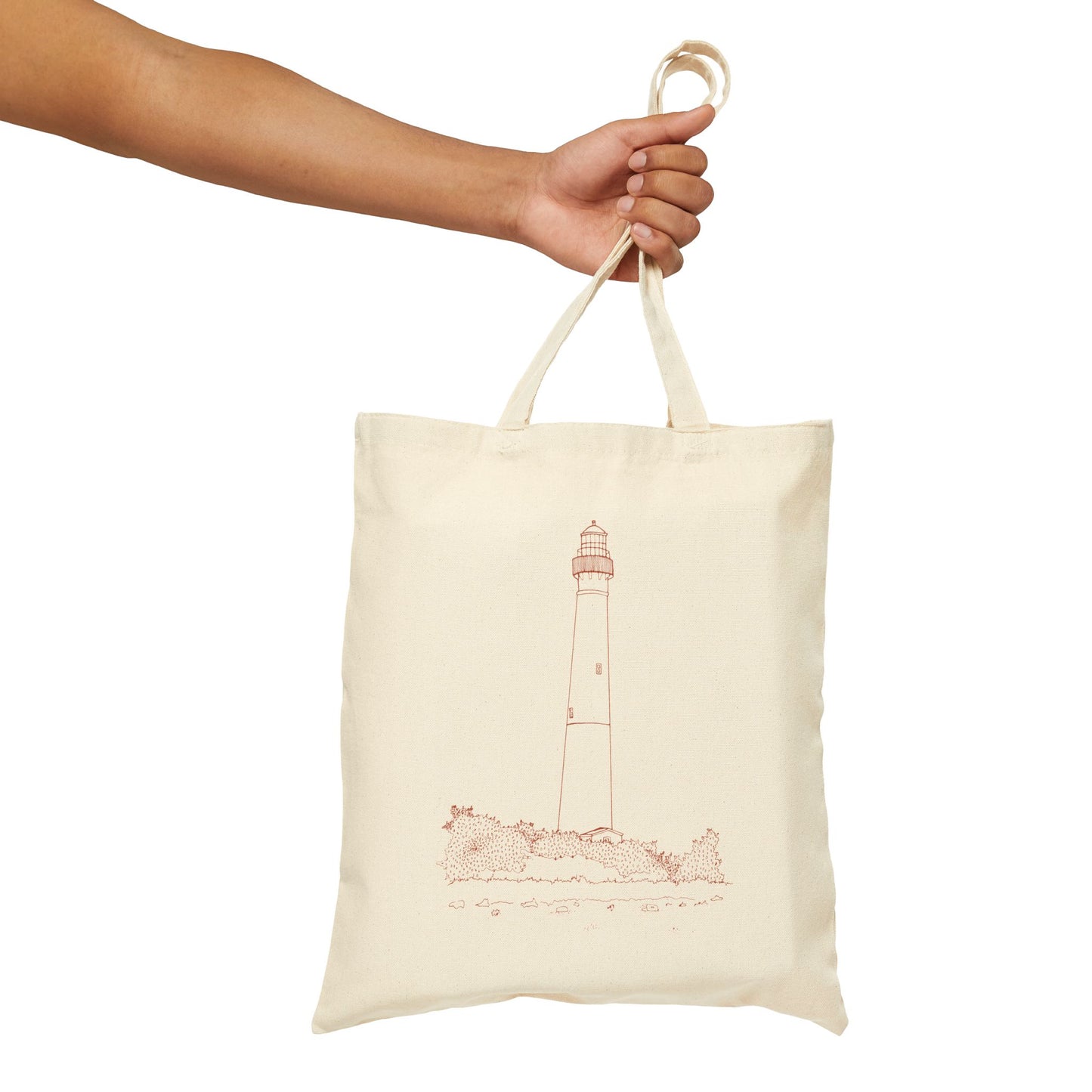 Barnegat Lighthouse Cotton Canvas Tote Bag