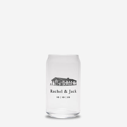Custom Wedding Glass Can
