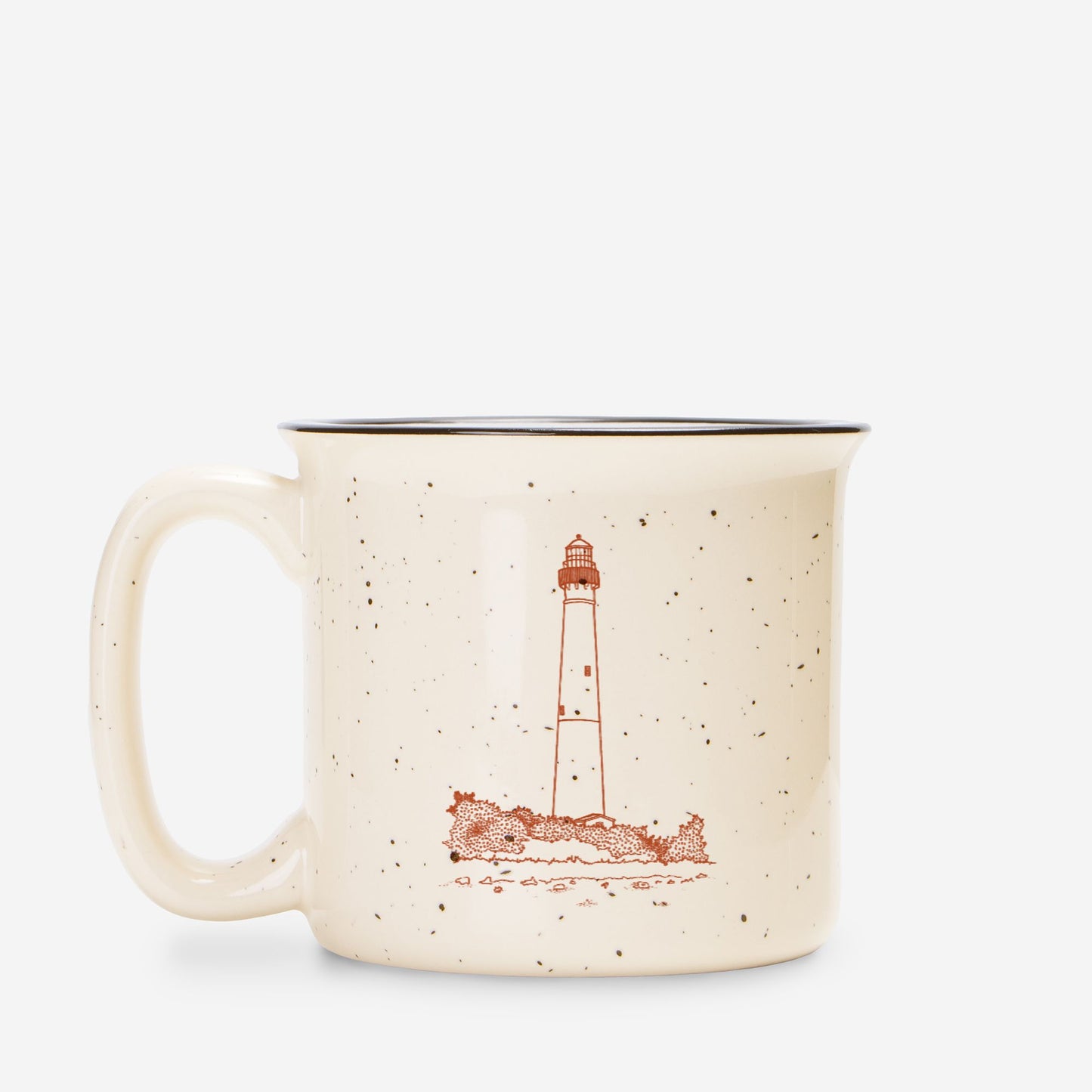 Barnegat Lighthouse Speckled Ceramic Camp Mug