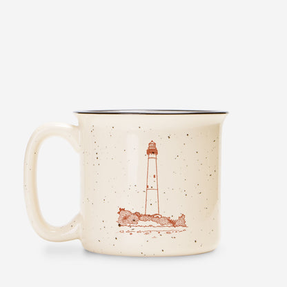 Barnegat Lighthouse Speckled Ceramic Camp Mug